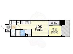 リビオメゾン新大阪 1LDKの間取図画像