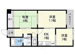 アイバレー新大阪 3DKの間取図画像