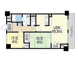 メルヴェーユコマドリ 2LDKの間取図画像
