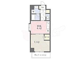 アクアスイート新大阪 1DKの間取図画像