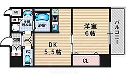 オクトレーベン新大阪 1DKの間取図画像