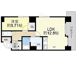 ノルデンタワー新大阪プレミアム 1LDKの間取図画像