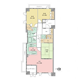 練馬桜台ガーデンハウス 3LDKの間取図画像