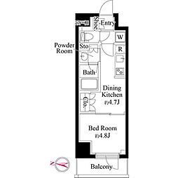 GRANPASEO清澄白河2 1DKの間取図画像