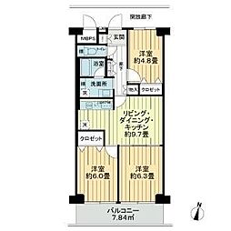 ニューライフマンション木場 3LDKの間取図画像