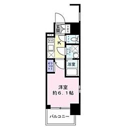 エスリード新大阪ザ・プレミアWEST 1Kの間取図画像