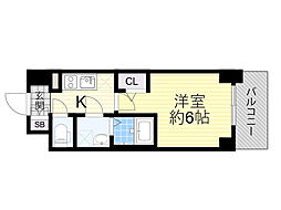 大阪市東淀川区東淡路4丁目マンション 1Kの間取図画像