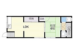 昭和ハイツ 1LDKの間取図画像