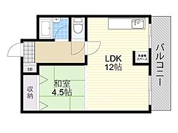 丸忠ビル 1LDKの間取図画像