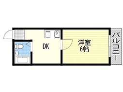 マンションクインビー 1DKの間取図画像