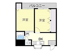 エレガンスファイブ 2DKの間取図画像