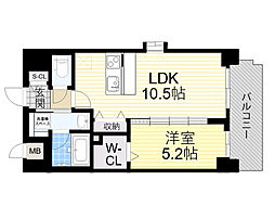 スプランディッド新大阪VIII 1LDKの間取図画像