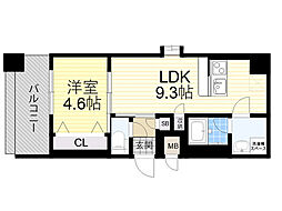 スプランディッド新大阪VIII 1LDKの間取図画像
