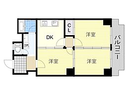 新大阪末広第1ハイツ 3DKの間取図画像
