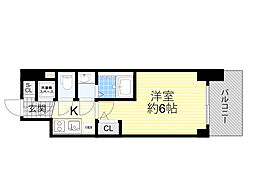 エスリードレジデンス大阪ウエストコート 1Kの間取図画像