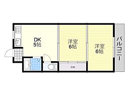 バーディハイツ 2DKの間取図画像