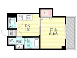下新庄二番館 1Kの間取図画像