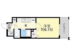 プレサンス新大阪クレスタ 1Kの間取図画像
