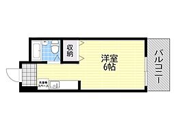 ラ・フォーレ大桐 ワンルームの間取図画像