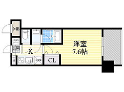レジディア新大阪 1Kの間取図画像