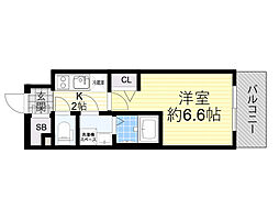 エスリードレジデンス ザ・グラン大阪ノア 1Kの間取図画像
