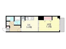 ドムスドイ 1DKの間取図画像