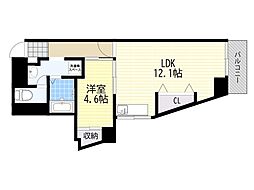 大拓ハイツ7 1LDKの間取図画像
