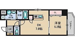 クリスタルグランツ新大阪 1DKの間取図画像