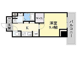 COMFORIA江坂 1Kの間取図画像