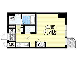 ラドゥセール江坂2 ワンルームの間取図画像