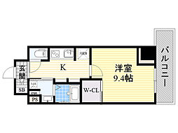 COMFORIA江坂 1Kの間取図画像