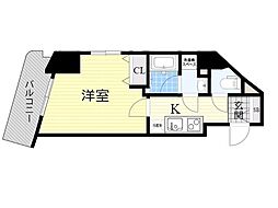 リッジ江坂 1Kの間取図画像