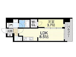 スプランディッドライズ新大阪ノース 1LDKの間取図画像