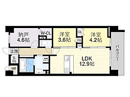 スプランディッド大阪NAMBA LINE 2SLDKの間取図画像