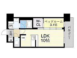 大阪市淀川区西宮原2丁目マンション 1LDKの間取図画像