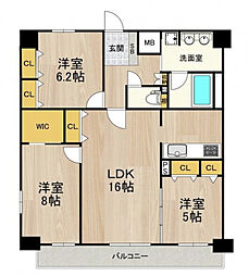 グランルクレ新大阪 3LDKの間取図画像