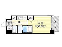 プレサンス西中島南方セレスト 1Kの間取図画像
