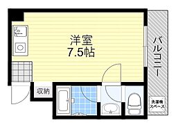 サンライズ姫島 ワンルームの間取図画像