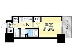 プレサンス塚本駅前 1Kの間取図画像