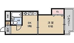シティコート新大阪 1DKの間取図画像