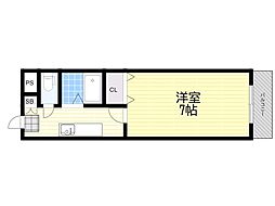 第5中本ビル 1Kの間取図画像