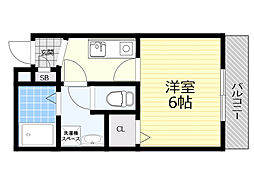 ヒルハイツ柴原駅前 1Kの間取図画像