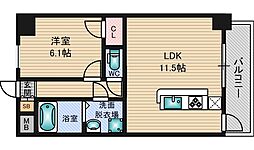 S-RESIDENCE新大阪駅前 1LDKの間取図画像