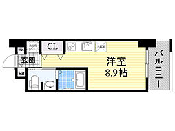 GlenparkEsaka2 ワンルームの間取図画像