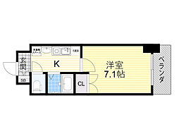コンセール裕恵 1Kの間取図画像