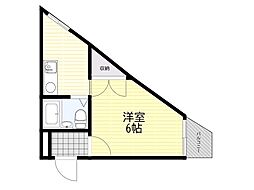 トッププラザ ワンルームの間取図画像