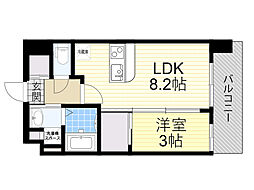 Luxe新大阪VI 1LDKの間取図画像