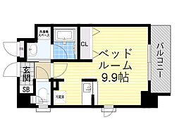 KDXレジデンス豊中南 ワンルームの間取図画像