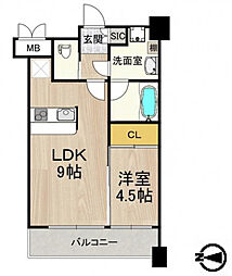 プレジオ緑地公園 1LDKの間取図画像