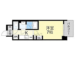 COMFORIA江坂江の木町Q 1Kの間取図画像